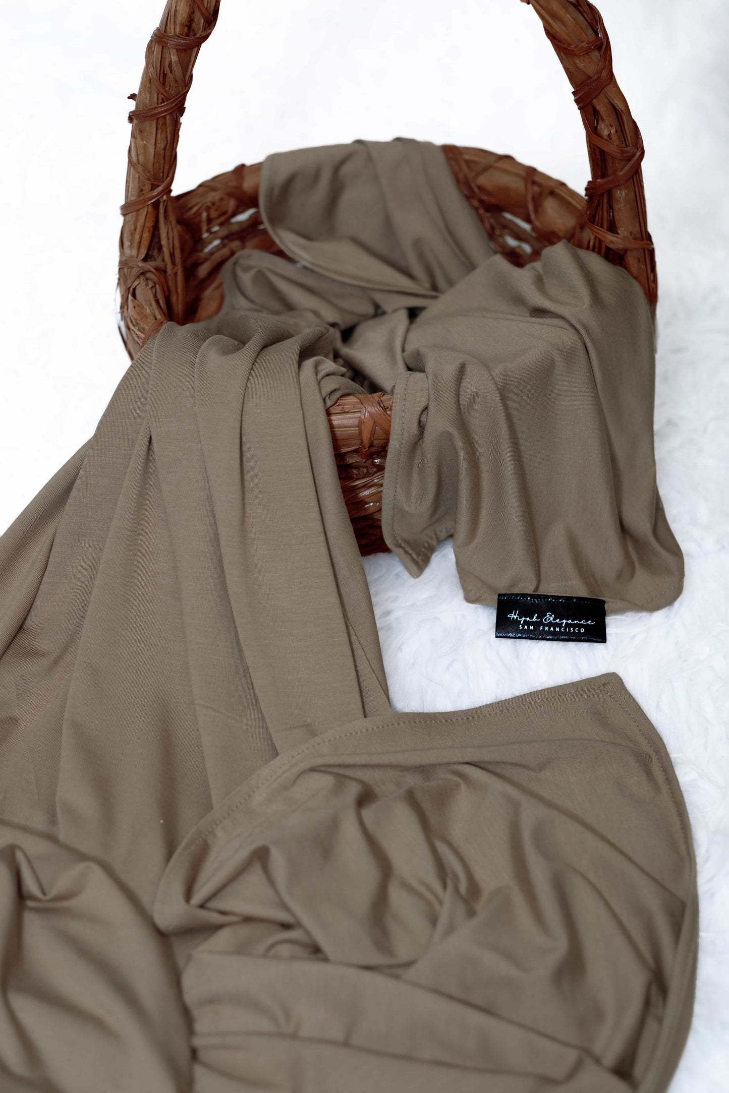 Light brown jersey hijab – breathable headscarf for college girls and youthful modest fashion