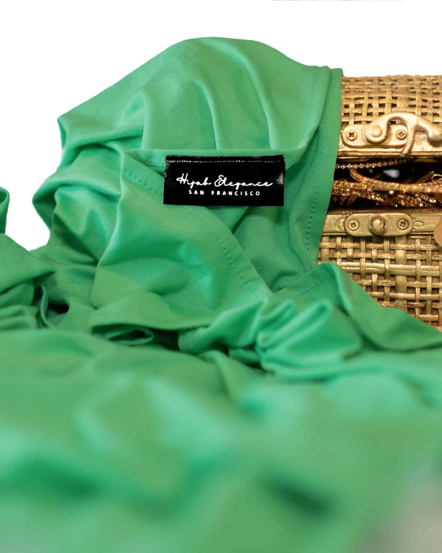 Premium mint green hijab – wrinkle-free jersey scarf perfect for Eid, weddings, and cultural occasions