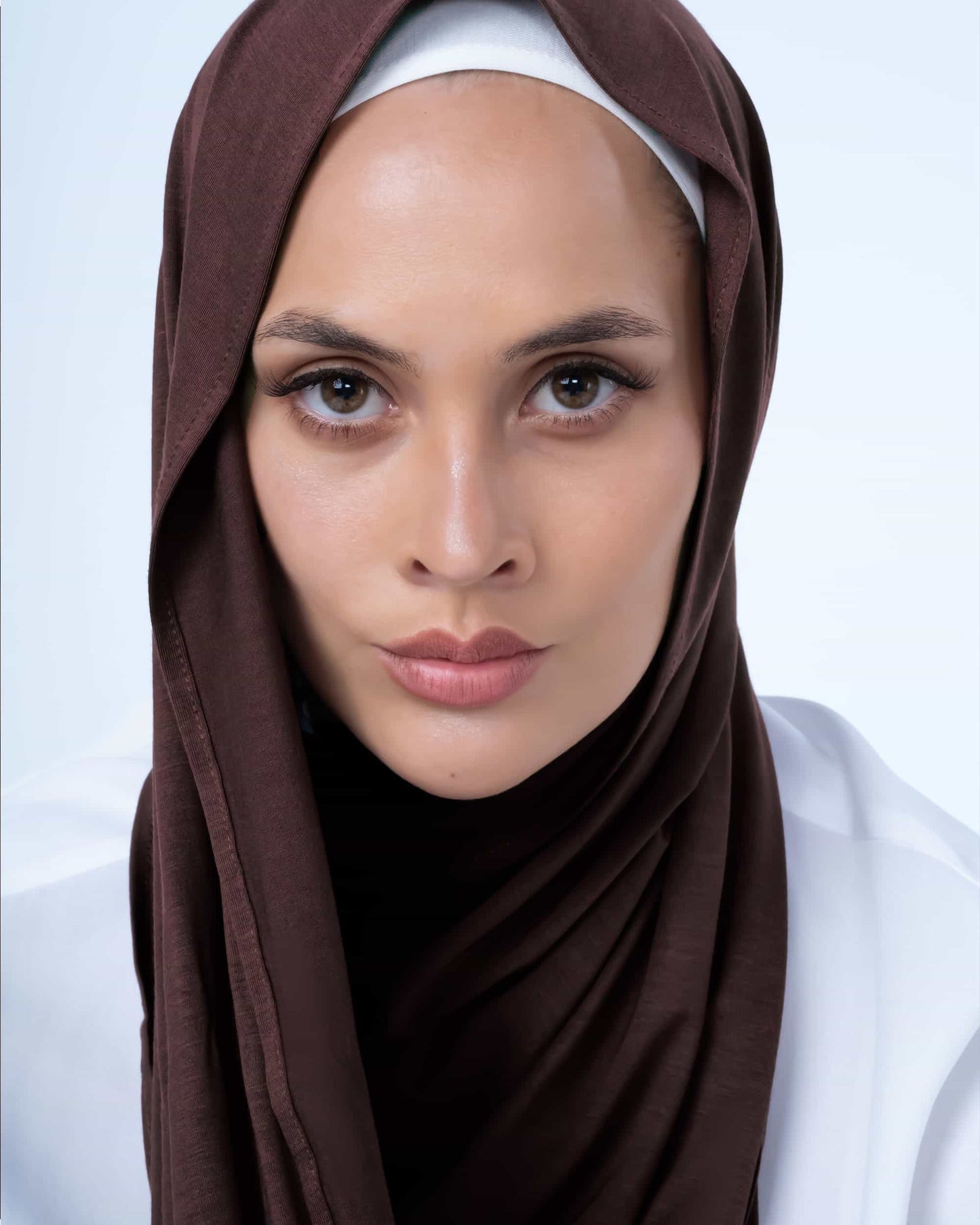 Elegant brown hijabs in lightweight jersey fabric – versatile modest fashion scarf for women