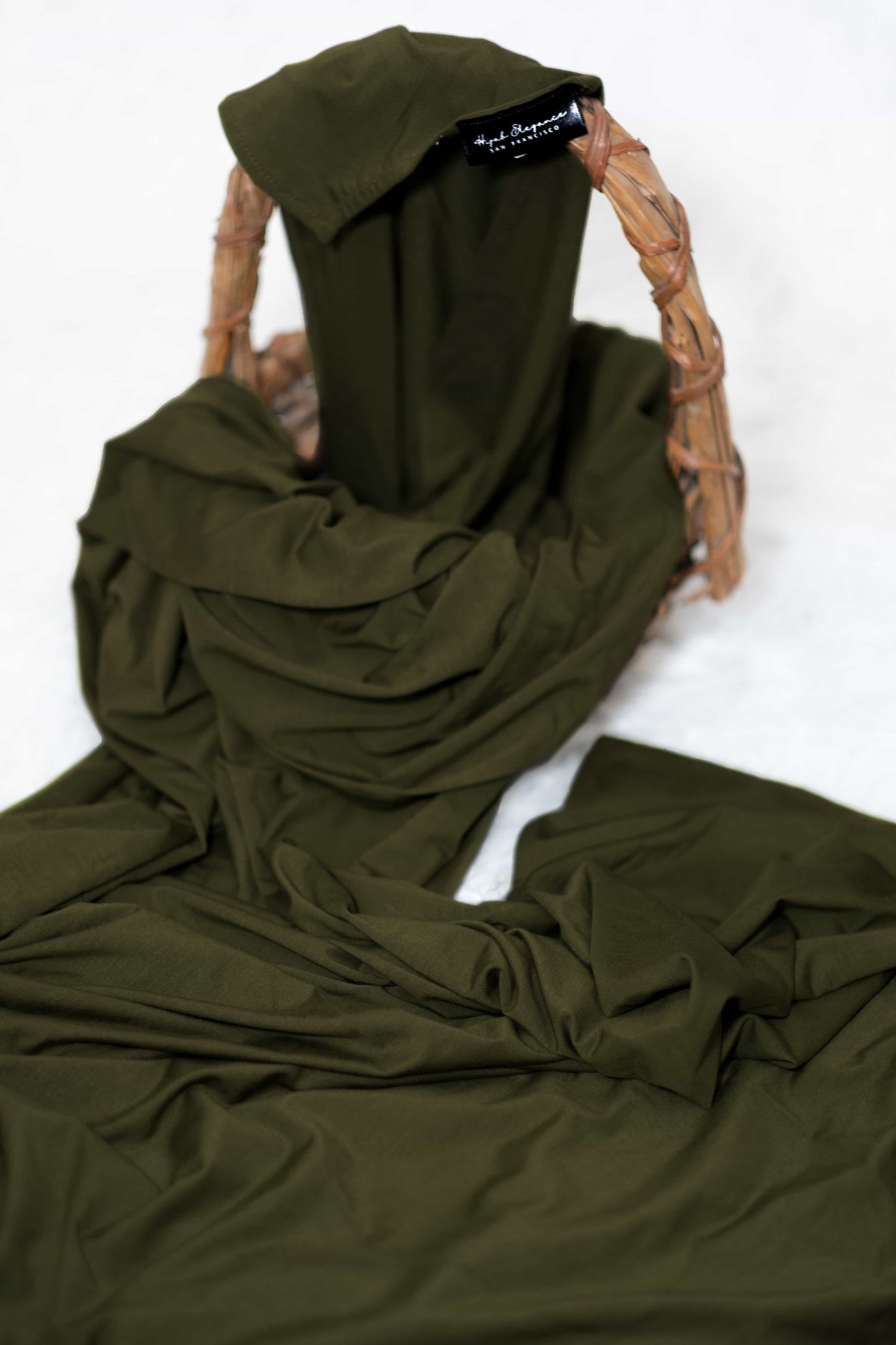 Premium olive hijab – wrinkle-free jersey scarf perfect for weddings, Eid, and cultural occasions