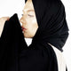 Classic black jersey hijab – soft stretch Muslim headscarf for everyday wear