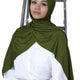 Dark olive green jersey hijab – breathable headscarf for college girls and modest youth style