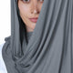 Dim grey jersey hijab – lightweight, breathable headscarf for college students and young women