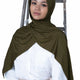Olive bamboo jersey hijab – breathable headscarf for college girls and youthful modest fashion