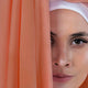 Peach orange jersey hijab – breathable and lightweight headscarf for college girls and modest youth style