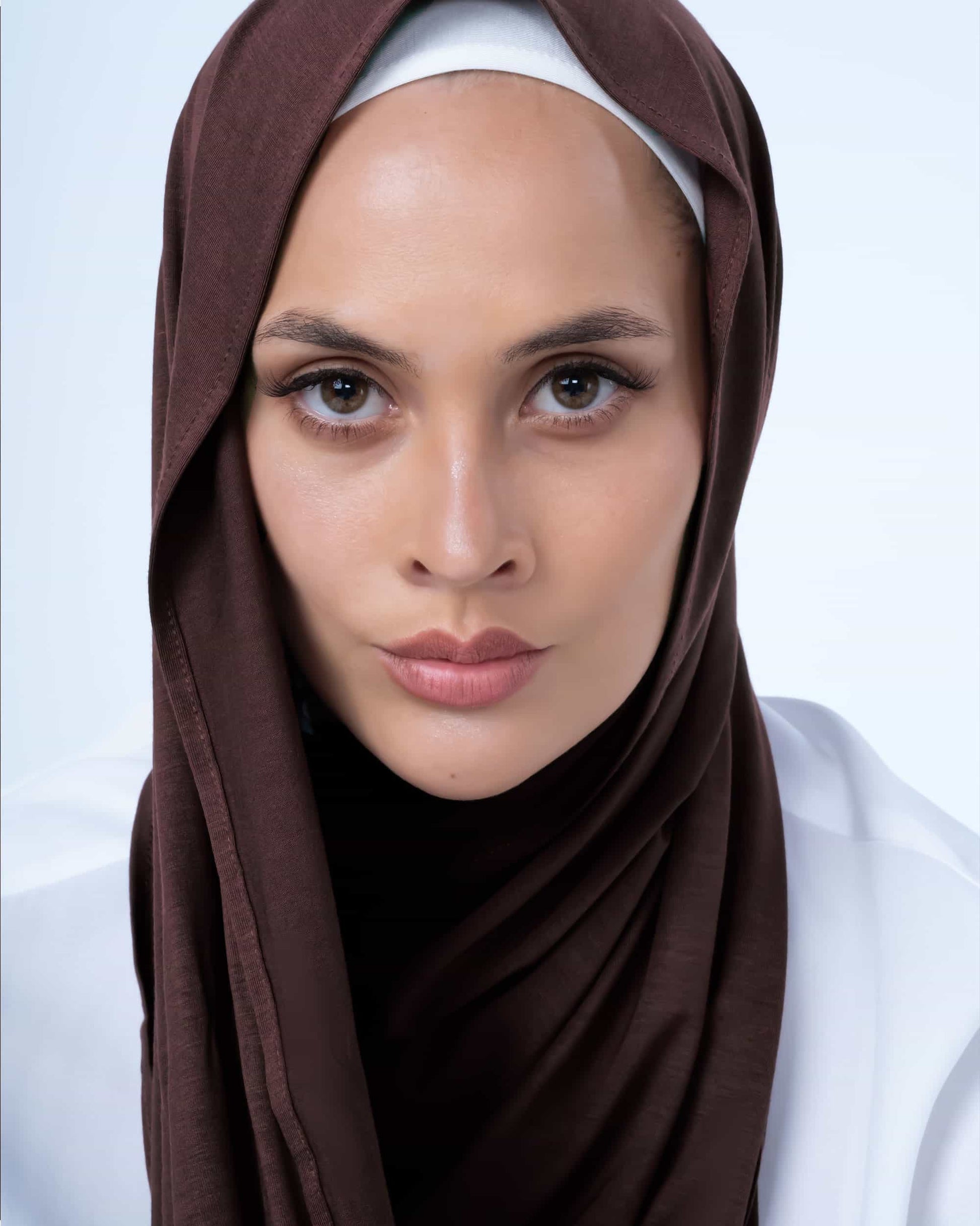 Elegant brown hijabs in lightweight jersey fabric – versatile modest fashion scarf for women
