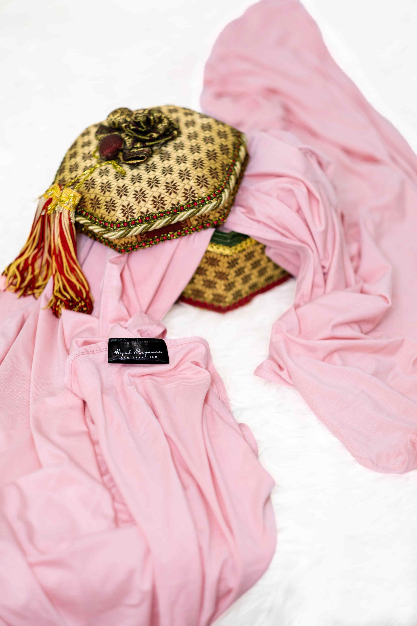 Premium salmon pink hijab – wrinkle-resistant jersey scarf for Eid, weddings, and cultural occasions