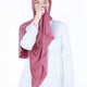 Rose pink jersey head scarf – breathable pastel headscarf for college girls and youthful modest fashion