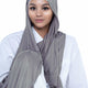 Silver grey jersey hijab – soft, breathable headscarf for college girls and young women